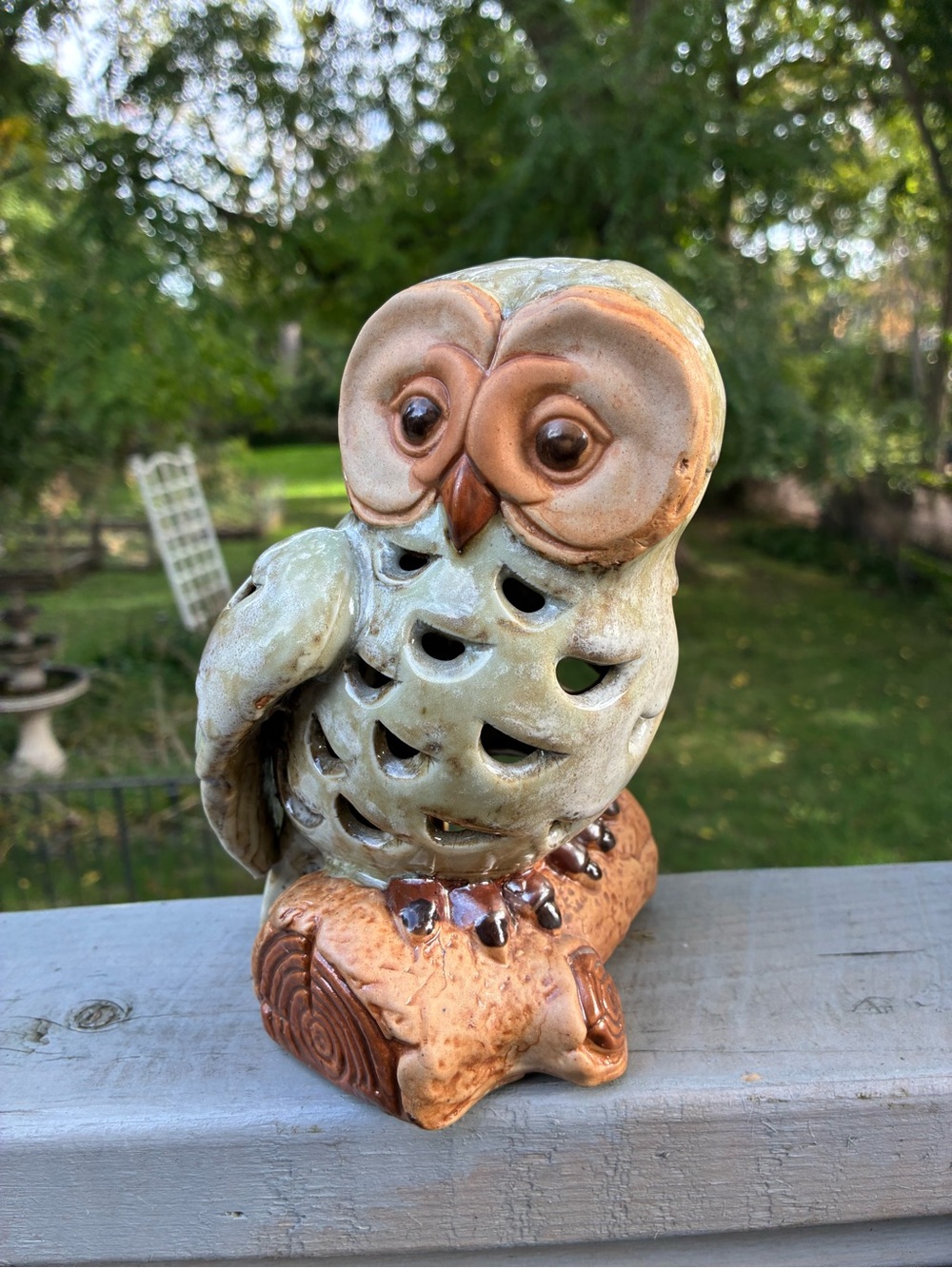 Ceramic Owl Tea Light Candle Holder